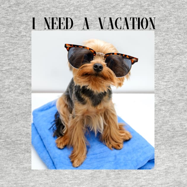 Cute Yorkie Vacation Photo by Simple Wishes Art